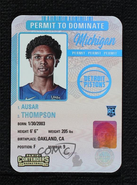 2023-24 Panini Contenders Permit to Dominate Ausar Thompson #7 1d59
