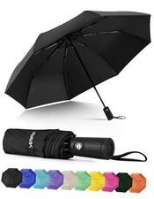 Windproof Travel Umbrella, Automatic Umbrellas for Rain, Portable  Auto-Black