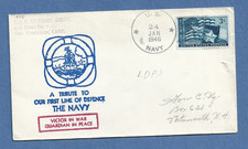 U.S.S. HUDSON JAN 24,1946 FIRST LINE OF DEFENSE  NAVAL COVER