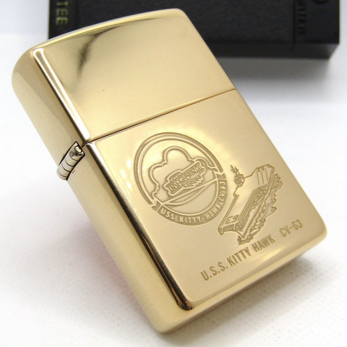 USS KITTY HAWK CV-63 Solid Brass Zippo Oil Lighter 1994 Unfired