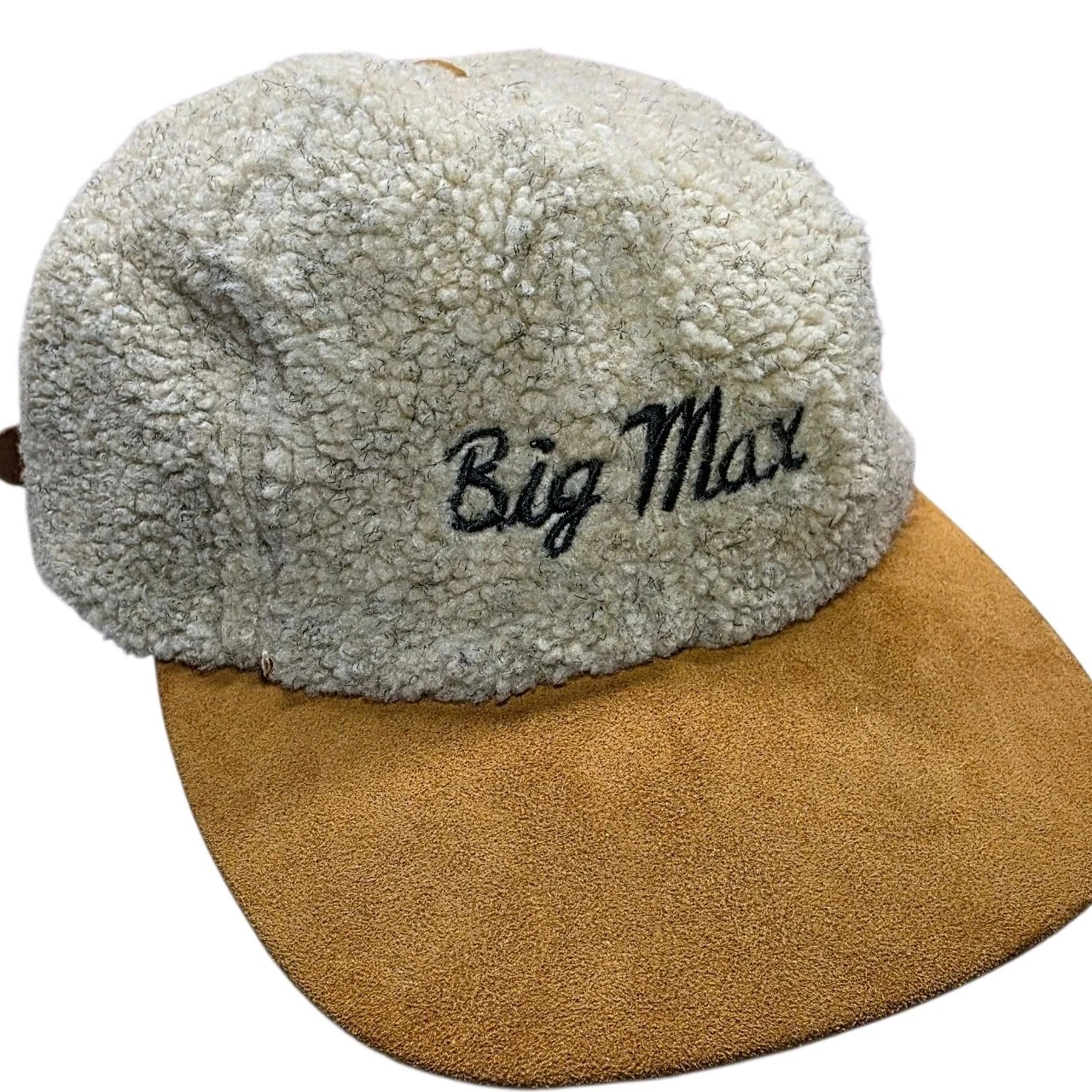 VTG RARE Bula x Dynastar Big Max Sherpa Fleece Hat Suede Brim Made in USA Ski