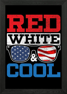Rot weiß und cool Amerika gerahmtes Wandbild Poster Leinwanddruck Bild