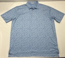 Peter Millar Shirt Mens XXL Summer Comfort Guitars Signage AOP Stretch Golf Polo