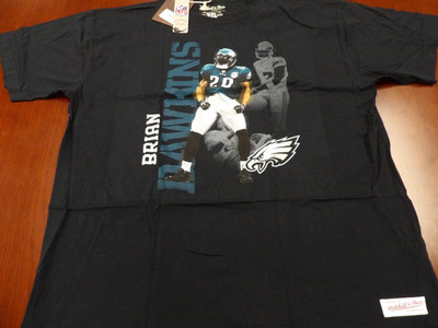 NWT MITCHELL & NESS NFL PHILADELPHIA EAGLES BRIAN DAWKINS BLACK T-SHIRT SIZE 3XL