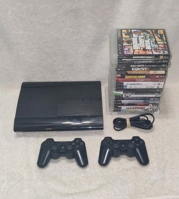 Sony PlayStation 3 Super Slim 500GB w/ AC, 2 Controller, 19 Games CECH-4301