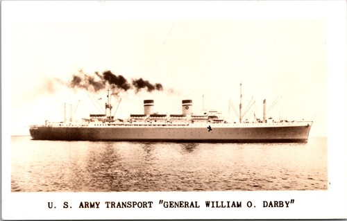 U.S. Army Transport General William O. Darby Military Ship Real Photo ...