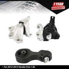 3 Pcs Engine Motor & Auto Transmission Mount Set For Honda Civic 2012-2013 1.8L
