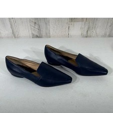 Franco Sarto Womens Balica Loafers Slip Ons Size 7.5 Navy Blue Leather