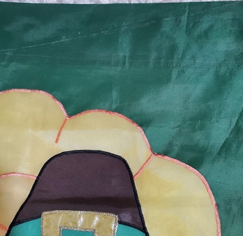 Vintage Outdoor Thanksgiving Fall Turkey Garden Flag Banner Nylon 36”x26” USED - Picture 3 of 5