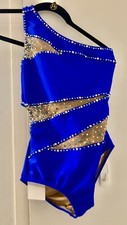 Royal Blue AA Designs One Shoulder Competitive Dance Solo Costume