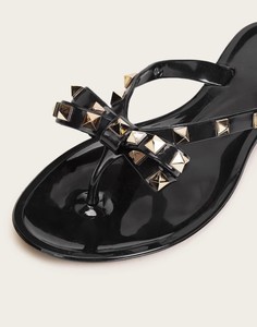 jelly bow sandals with studs