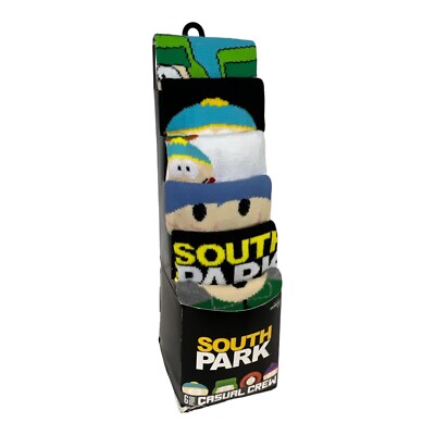 South Park Southpark 6 Pair CREW SOCKS Men Size 8-12 Bioworld NEW 