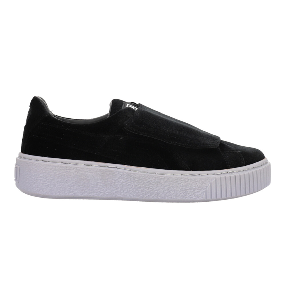 Puma Basket Strap Velvet Rope Platform Женские черные кроссовки Повседневная обувь 36406