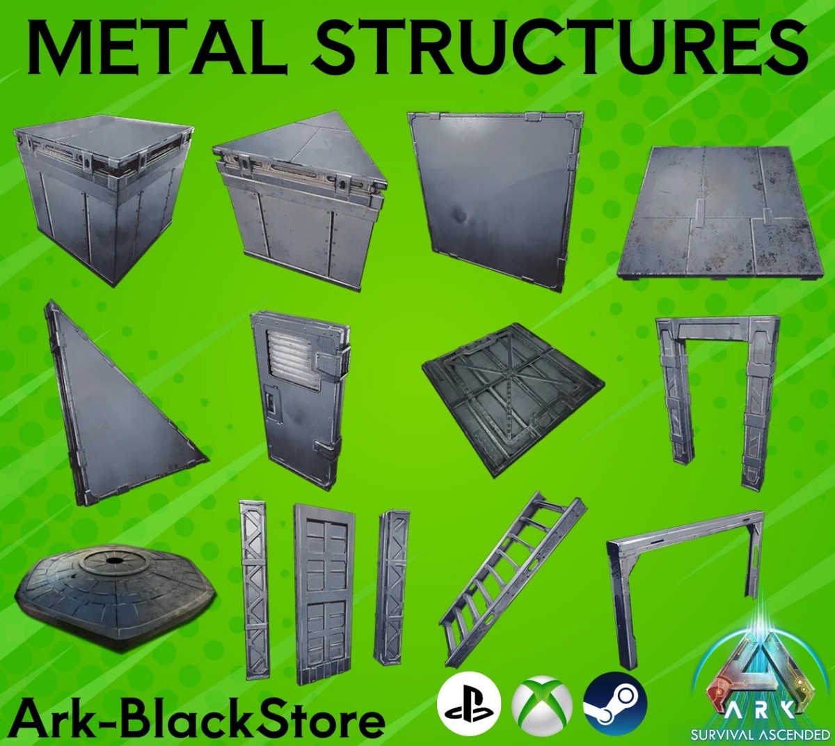 ARK Survival Ascended Metal Structures Foudation pilar ceilings