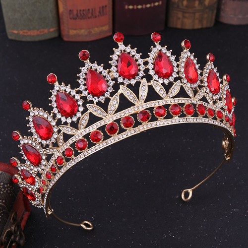 87 Estilos Cristal Rojo Reina Princesa Tiara Corona Boda Princesa Para Mujer - Imagen 149 de 305