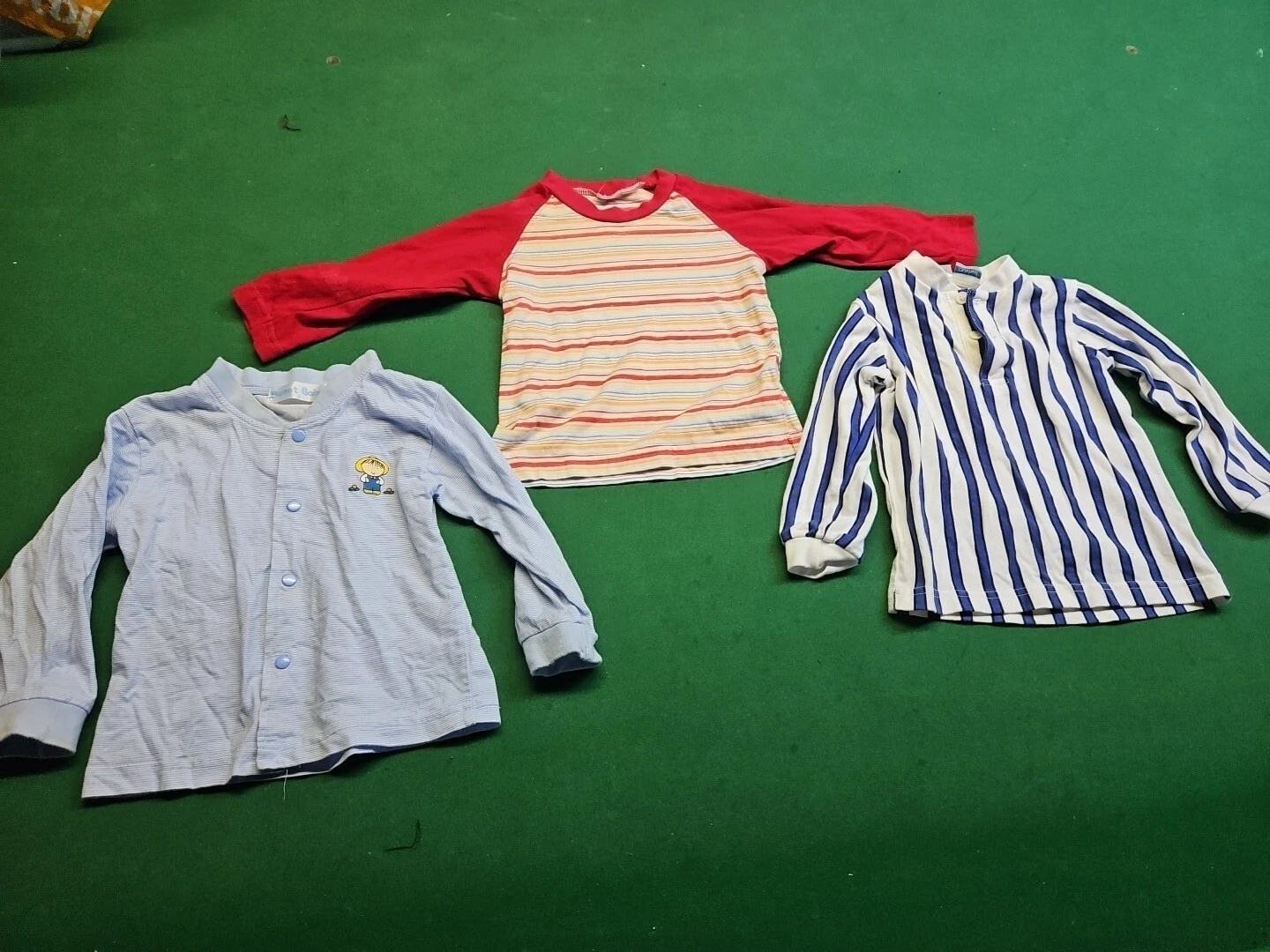 3 Piece Bundle Baby Clothing Cotton: 2 Striped Tops & 1 Jacket Size 000