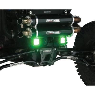 Moose Racing Light Bar - LED - Green  - Square - 3'' - Pair MSE-LPKITG