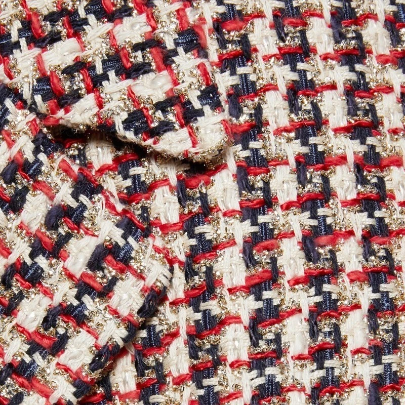 GUCCI 695091 9376 Giacca Blazer Lurex Tweed Corto Boxy Doppio Rosso It38 XS It40 S