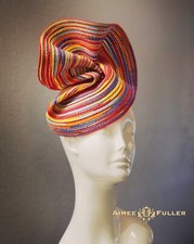 Aimee Fuller Kentucky Derby Fascinator Hat Multicolor Red Orange Yellow Blue