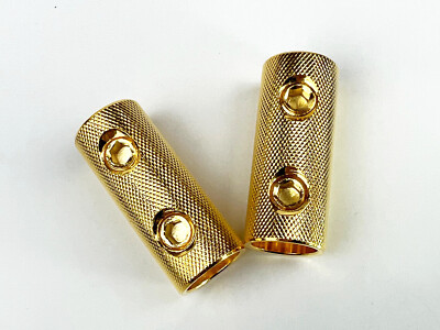 2Pcs. 2 Gauge Solid Brass with Gold Plated Wire Splice Coupler for Car Audio 