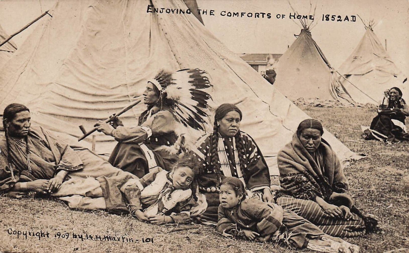 W H Martin Real Photo Postcard Native American Indians - ca 1909 | eBay