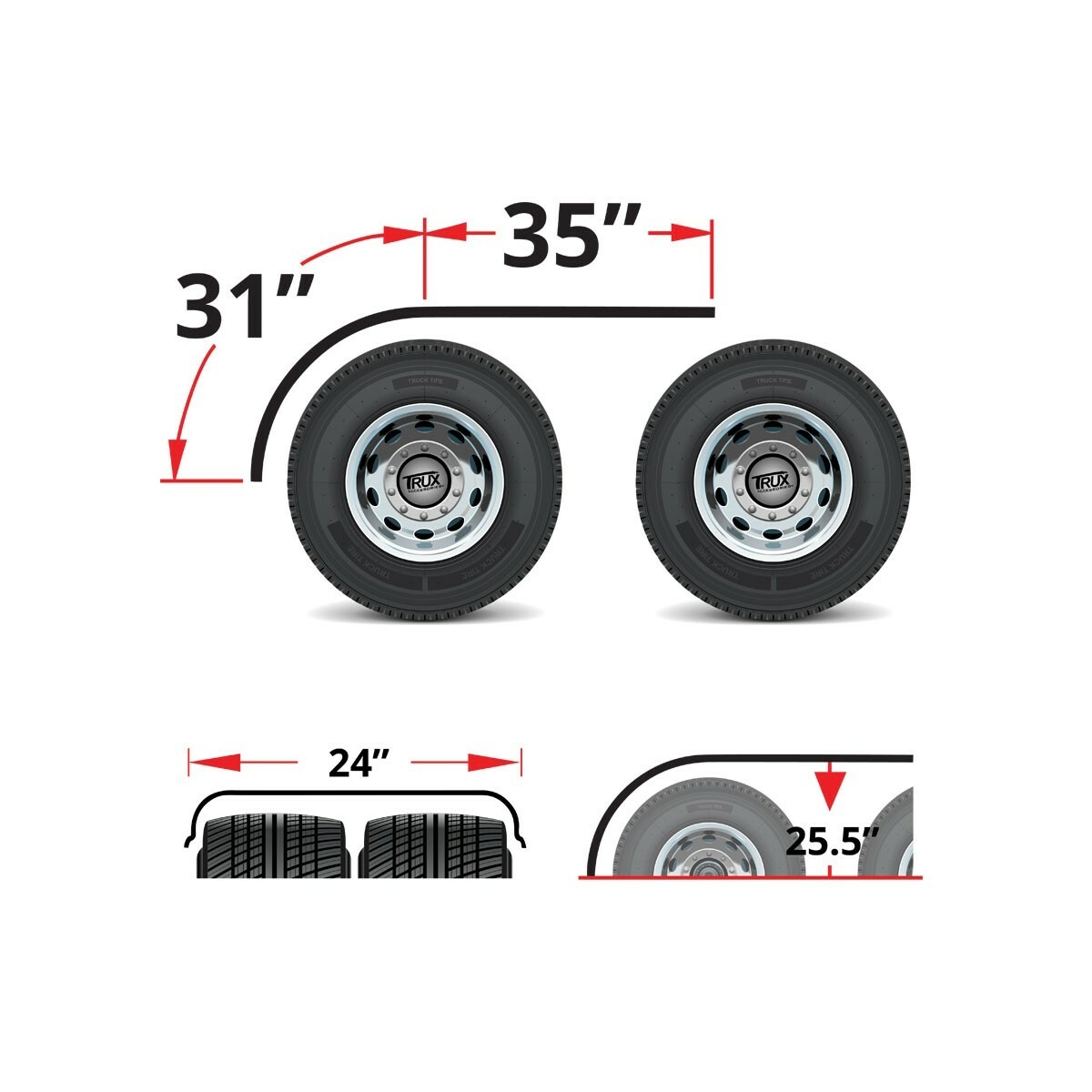 trux plastic poly half fenders only no brackets universal trucks semi