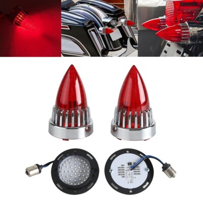3 1/4'' Bullet Turn Signal Light Lens Cover Bezels Trim For Harley
