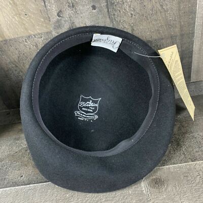 Doeskin Geo.W. Bollman & Co. 100% Black Wool Felt Hat Cap  display picture 1