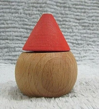 Legnomagia Italy Solid Wood Wine Bottle Cork Stopper w Stand Holder FREE S/H