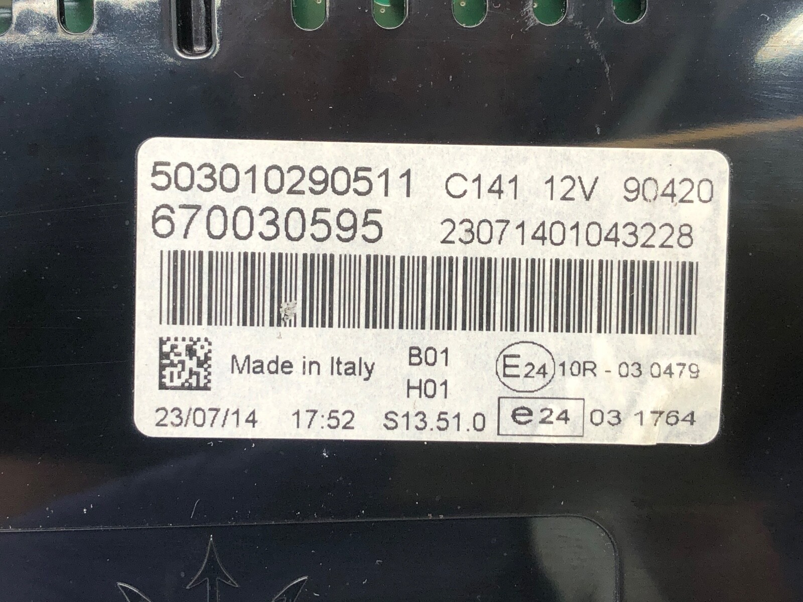 2014-2017 MASERATI QUATTROPORTE SPEEDOMETER INSTRUMENT CLUSTER OEM.