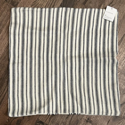NWT Pottery Barn Culver Grainsack Striped Reverse Pillow Cover 20" ~ Storm Blue - Picture 7 of 8