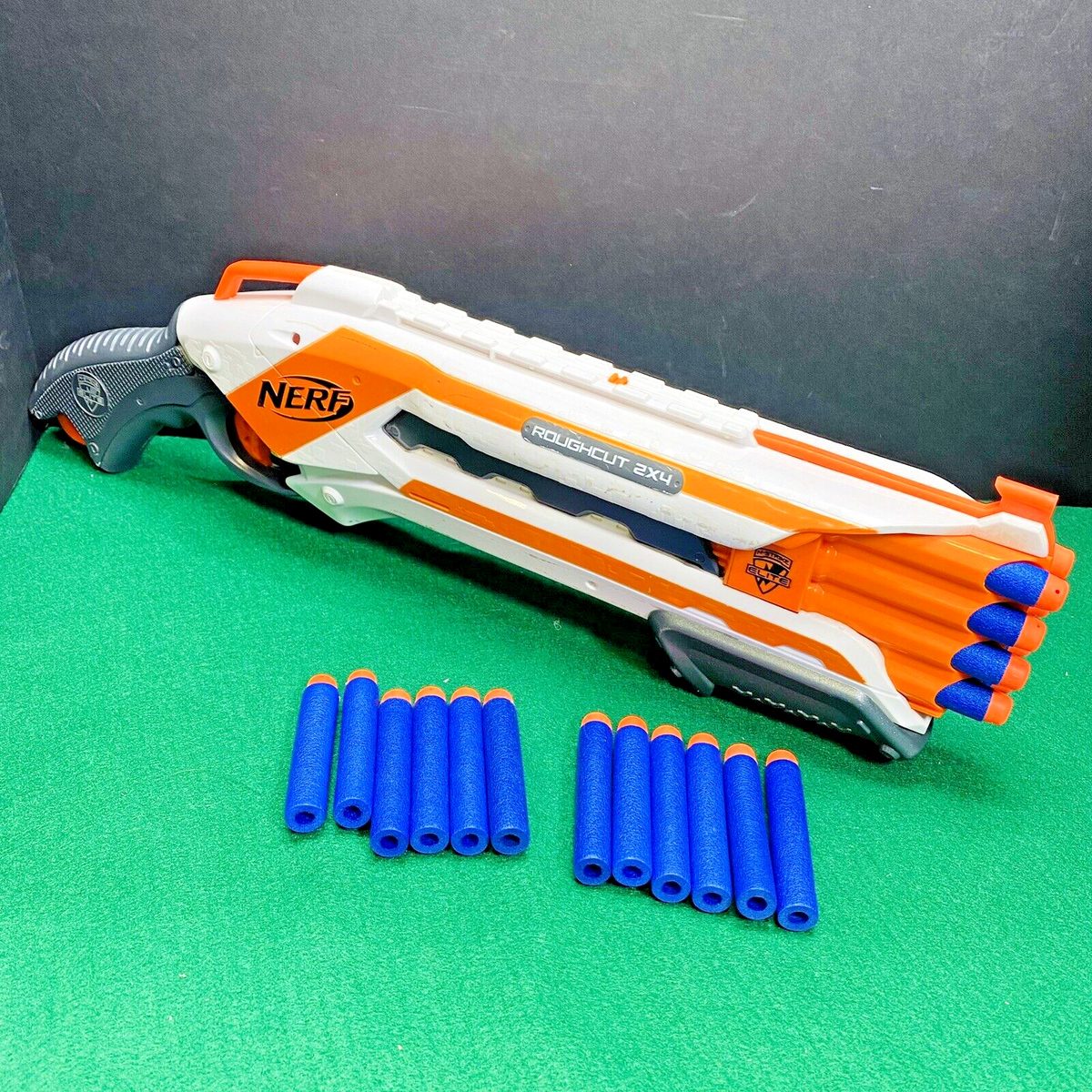 Nerf N-Strike Roughcut 2x4 Dart Gun Blaster Cosplay Orange and