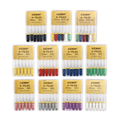 21mm /25mm Dental Endodontic Root Canal Hand Use K-Files Stainless Steel AZDENT 