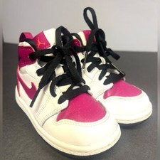 Nike- Jordans Pink/White/Black- Size:6C Toddler , Pre- Owned