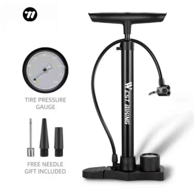 #ad #ad Bike Floor Pump with Gauge Bicycle Portable Pumps 160 Psi Prestaamp;Schrader Valve $17.50