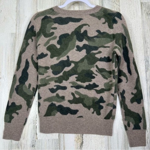 Magaschoni 100% Cashmere Sweater Womens Small Long Pullover Camo Print Crewneck - Picture 3 of 8
