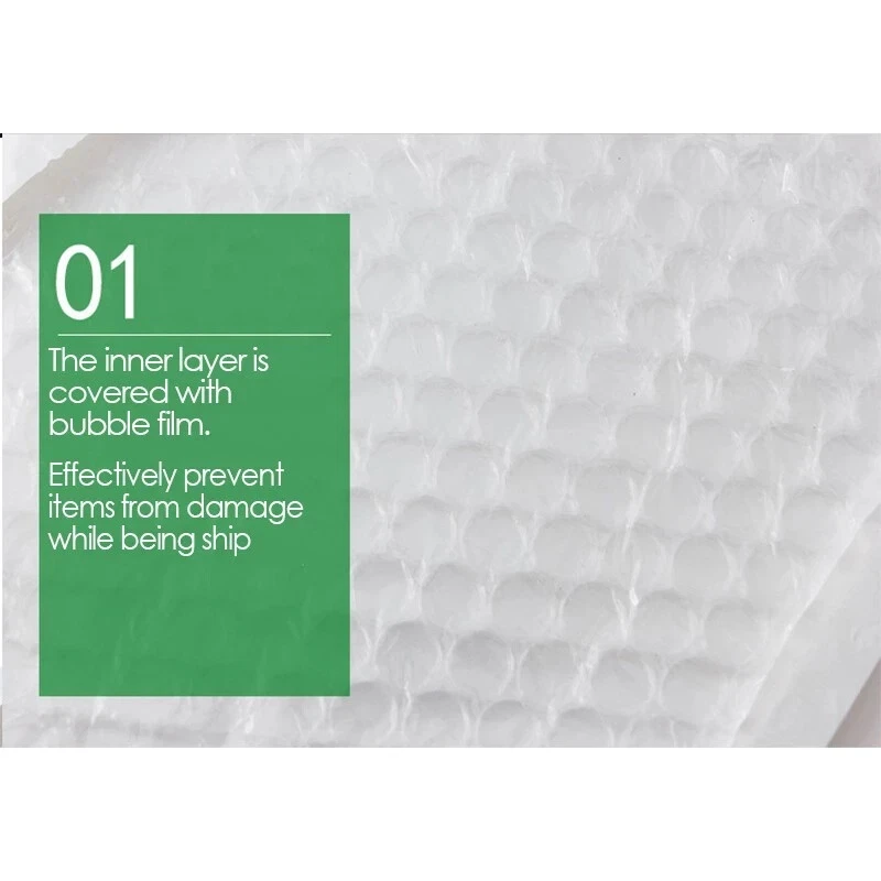 Waterproof White Poly Bubble Wrap Envelope bundle of 380pcs/box [Wholesale] MY. - Image 3 of 4
