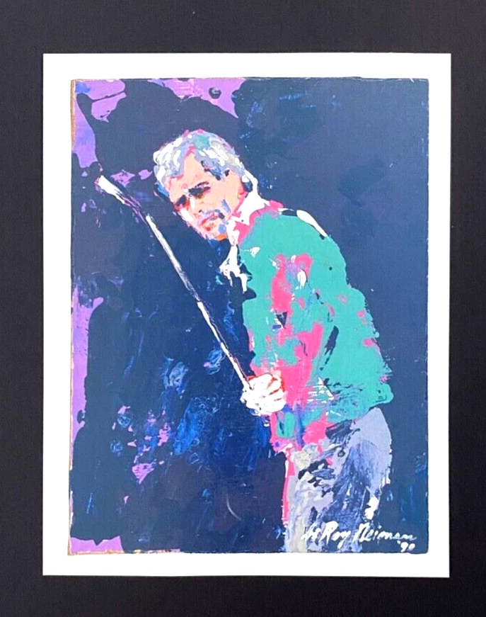 LEROY NEIMAN + GOLF + AÑOS 90 + IMPRESIÓN FIRMADA ENMARCADA 14X11 pulgadas Foto 2 de 3