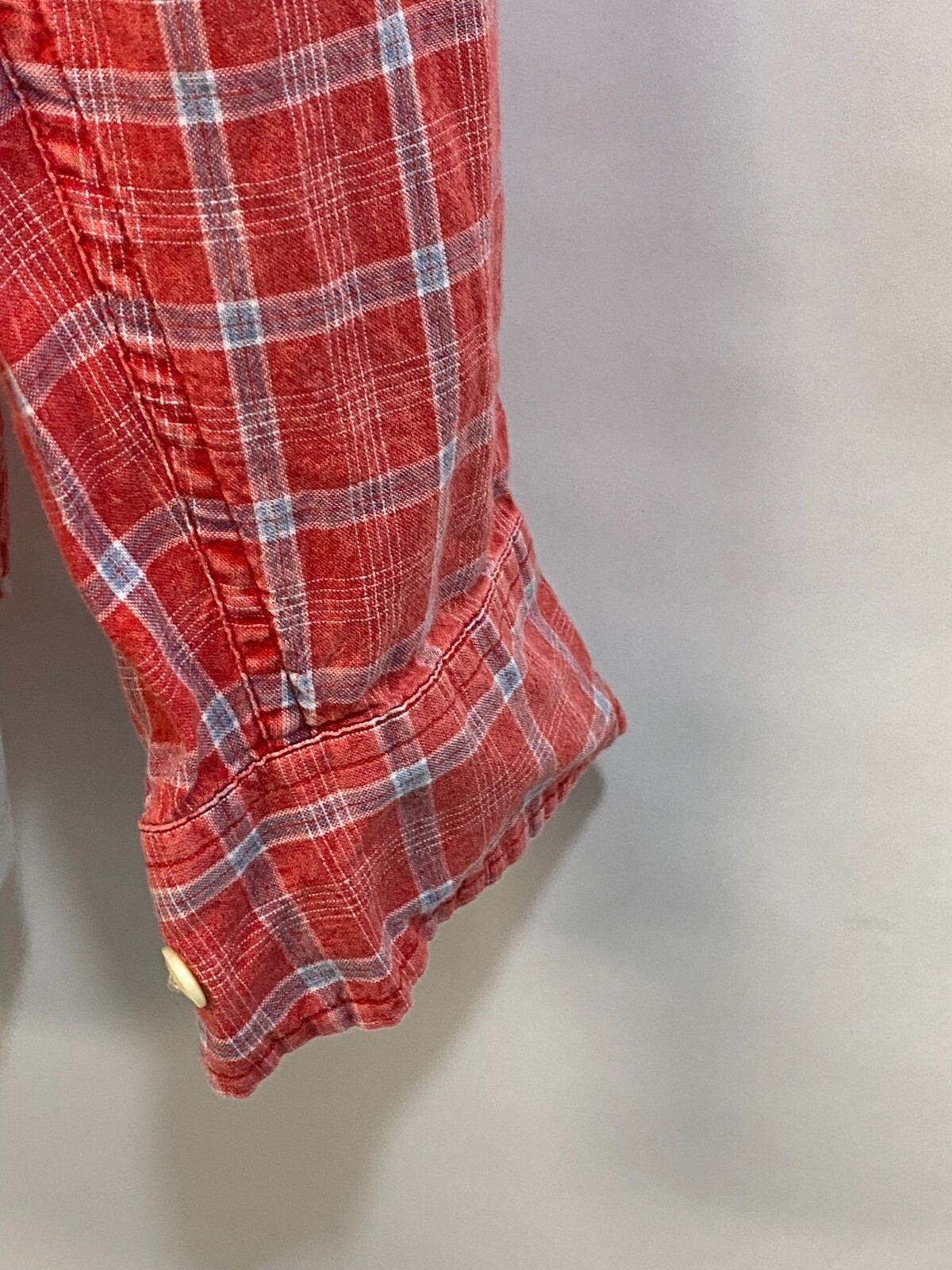 The Normal Brand Mens Long Sleeve Red Plaid 100% Cotton Shirt Large