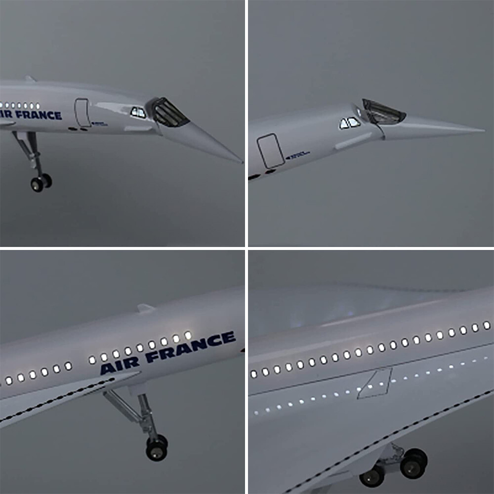 1/125 Air France Concorde Airplane Plane Model Display Toy w
