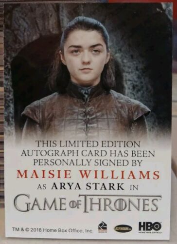 Game Of Thrones Complete Series Maisie Williams Autograph as Arya Stark 🔥Scarce - Picture 2 of 2
