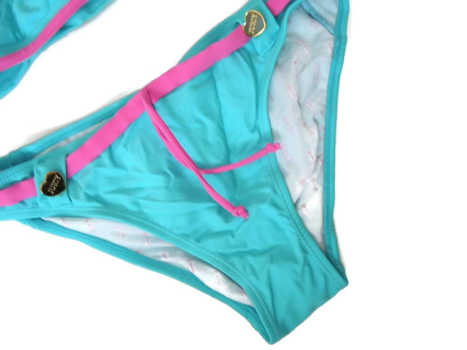 Juicy Couture Niñas Entrecruzado Cami Top Bikini Traje de Baño Azul Talla 14 Nuevo con Etiquetas Foto 2 de 4