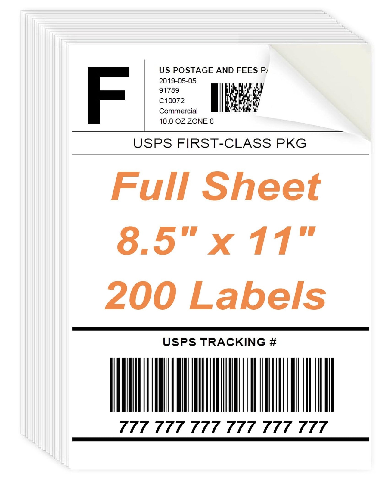 8.5" x 11" Sticker Paper for Inkjet Printer - 200 Sheets Full Sheet Printable...