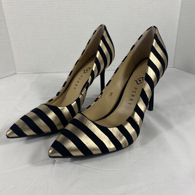 Katy Perry Heel Pumps Womens The Sissy Striped Classic Black - Main Image