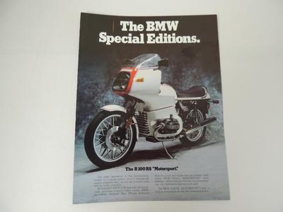 NOS 1978 BMW Special Editions Brochure R100RS Motosport R100S