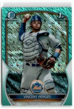 2023 Bowman Chrome Prospects Aqua Shimmer Vincent Perozo 89/125 New York Mets