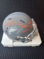 Minicasco de pizarra firmado por Ricky Williams de los Miami Dolphins - Agujeros de golpe JSA