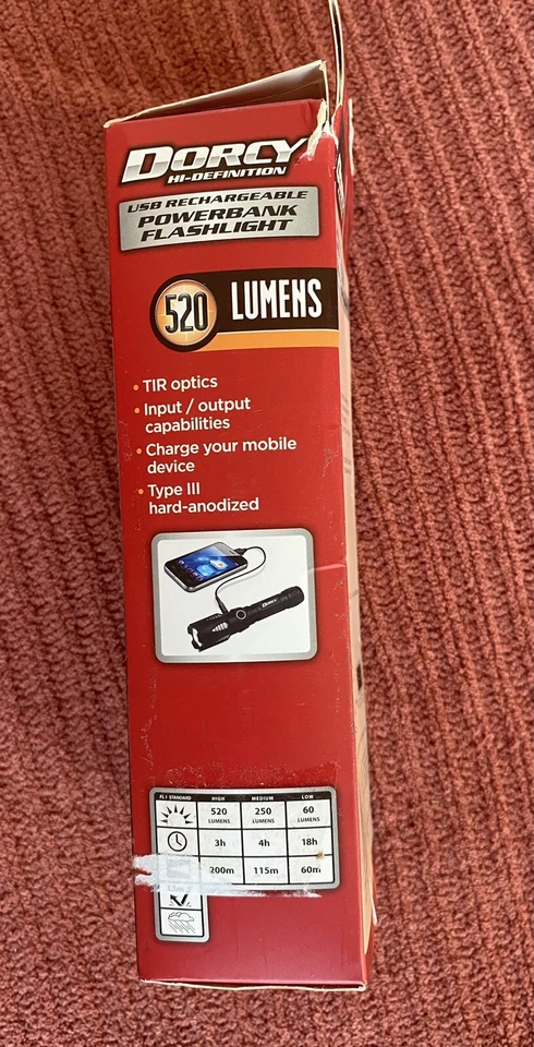 NOVA Lanterna Power Bank Recarregável Dorcy 41-4800 520 Lúmens - Imagem 4 de 4