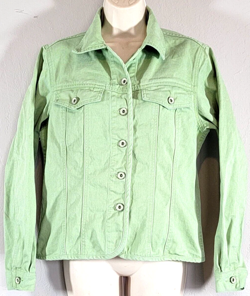 Lime green hot sale denim jacket