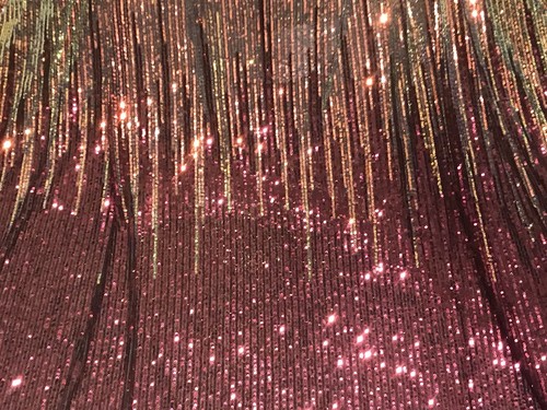 Fuchsia iridescent Black 4way stretch sequins Mesh fabric sold by the yard - Picture 6 of 6